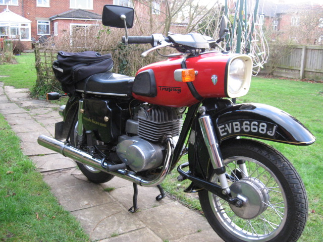 1971 ES250-2 after its winter makeover - now in red